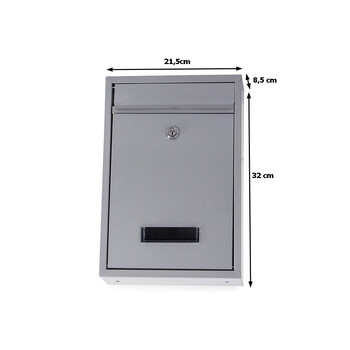 Ανοξείδωτο Γραμματοκιβώτιο 21.5 x 32 x 8.5 cm Γκρι 5907451321607 Verk Group