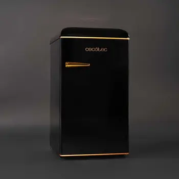 Ρετρό Μίνι Ψυγείο 95L με Κατάψυξη Icebox, Χειροκίνητο Έλεγχο Θερμοκρασίας & Χρυσή Λαβή Μαύρο  CEC-00260 Cecotec
