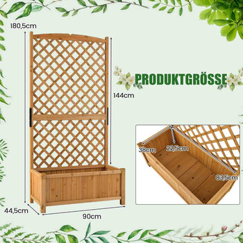 Costway  Υψηλό κήπο με φυτευτήρι, σκαλωσιά & τρύπες αποστράγγισης Πορτοκαλί 90 x 44,5 x 180 εκ. GT3923OR