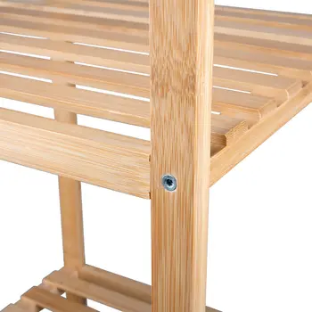 Στήλη-Ραφιέρα Μπάνιου από Μπαμπού με 5 Ράφια – 32 x 33 x 141 cm Φυσικό Ξύλο 02838914 Alpina