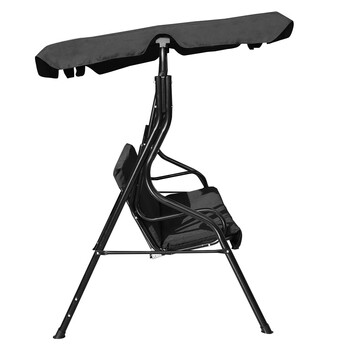 Costway  Τριθέσια κούνια κήπου με σκίαστρο Μαύρο 170 x 110 x 153 εκ. OP70491BK