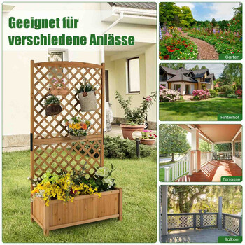 Costway  Υψηλό κήπο με φυτευτήρι, σκαλωσιά & τρύπες αποστράγγισης Πορτοκαλί 90 x 44,5 x 180 εκ. GT3923OR