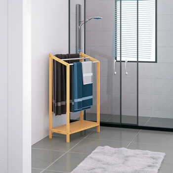 Casaria Κρεμάστρα Πετσετών από Μπαμπού με Ανοξείδωτες Ράβδους 107933