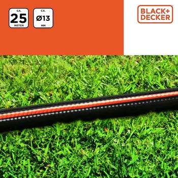 Λάστιχο Κήπου 25m Ø13mm από PVC Ανθεκτικό στις Ακτίνες UV – Πορτοκαλί 02839445 Black & Decker