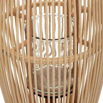 Φανάρι από Μπαμπού κα Γυαλί 27 x 72 cm 167216 Atmosphera