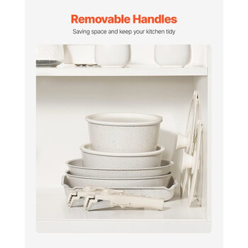 VEVOR Σετ Μαγειρικών Σκευών 17 Τεμαχίων Λευκό Γρανίτη Αντικολλητικό LGTZLGKCSB6GGB3OFV0