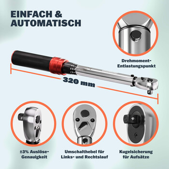 Monzana Σετ 18 εργαλείων ροπής για ποδήλατα/μοτοσικλέτες 109715