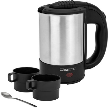 Βραστήρας Ταξιδίου από Ανοξείδωτο Ατσάλι 0.5L 1000 W- Μαύρο/Ασημί WKR3624 Clatronic