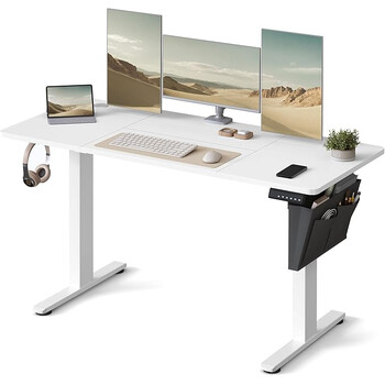 SONGMICS Ηλεκτρικό Ρυθμιζόμενο Γραφείο με Αποθηκευτικό Χώρο και Αθόρυβο Μοτέρ - Ιδανικές Διαστάσεις για Κάθε Χώρο LSD134W01V1