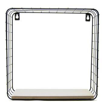 BAKAJI 2 Μοντέρνα Ράφια Τοίχου Σχεδιασμός Κύβου Ράφι Ξύλο Μέταλλο Μαύρο 02834738