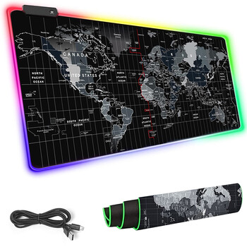 Gaming Mouse Pad XXXL με Φωτισμό LED και Παγκόσμιο Χάρτη 90 x 40 x 0,3 cm 5907451334430 Verk Group