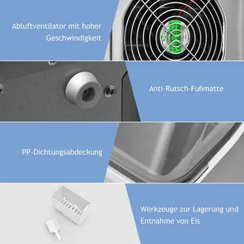 Ανοξείδωτη Παγομηχανή 3,2 L με Άνω Είσοδο 25 x 36 x 38 cm -  Ασημί ES10324DE-SL Costway