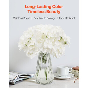 VEVOR 105 Τεχνητά Μεταξωτά Λουλούδια Ορτανσίας 25 εκ Λευκά RZXQBS105PCSKMGDN001V0