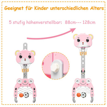 Costway Πολυχρηστικό Παιδικό Αθλητικό Σετ 3 σε 1 (Μπάσκετ - Ποδόσφαιρο - Κρίκοι) με Διαστάσεις 120x45x30cm TY326530PI