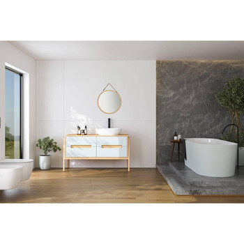 5FIVE Simply smart Στρογγυλός Καθρέπτης με Μπαμπού Πλαίσιο με Διάμετρο 38εκ 213300