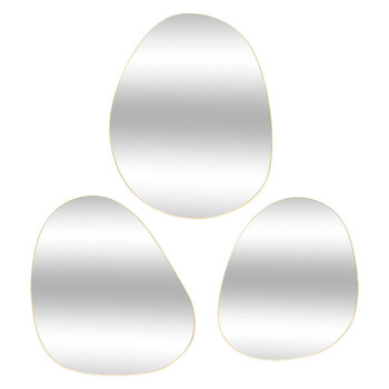 Atmosphera Σετ 3 Καθρεπτών "Λήδα" Χρυσό L32 44.5 47εκ 195232