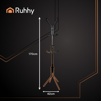 Ruhhy Μεταλλικός Καλόγερος 170 εκ Ύψους , Μαύρος 26362