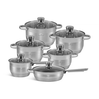 Edenberg Σετ Μαγειρικών Σκευών 12 Τεμαχίων για Επαγωγικές και Αέριες Εστίες με Αντικολλητική Επίστρωση EB-2001M