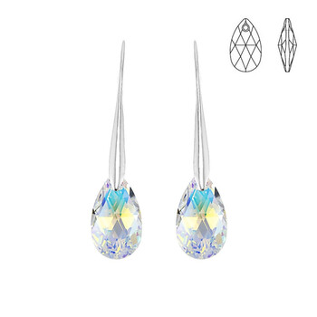 So Charm Σκουλαρίκια διακοσμημένο με Κρύσταλλα Swarovski, Ασημί BS010-SE003-IRIS