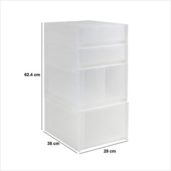 5FIVE Simply smart Πύργος Αποθήκευσης Tide N Stack με 4 Συρτάρια - Διαφανές 55x30x40εκ 212762