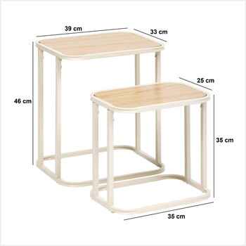 5FIVE Simply smart Σετ 2 τμχ Βοηθητικά Τραπεζάκια Σαλονιού" Curvy" 193699