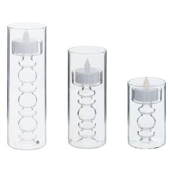 Atmosphera Σετ LED Κεριών με Βάση - Διάμετρος 6 x Ύψος 19 εκ. 211647