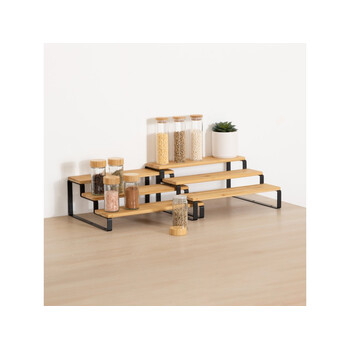 5FIVE Simply smart Επεκτάσιμη Ραφιέρα Μπαχαρικών Δύο Επιπέδων 32 x26 x 13.5 εκ σε Μαύρο Ξύλο 209280