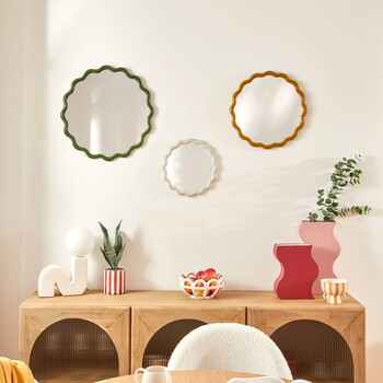 Atmosphera Καθρέπτες με Γυαλιστερό Κυματιστό Πλαίσιο 50x1.8x50 εκ. 210439