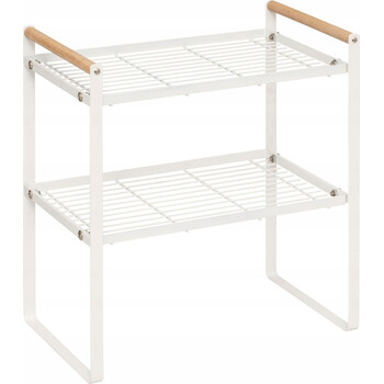 5FIVE Simply smart Μεταλλική Ραφιέρα με Ξύλινες Λαβές "Balm" 33X21X37,5 cm ,Λευκή 190172