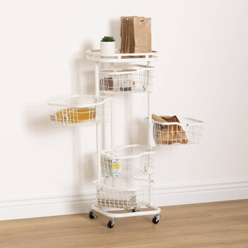 5FIVE Simply smart Λευκή Εταζέρα "Balm" 5 Επίπεδων 34,5 x 31 x 91 εκ. 190191