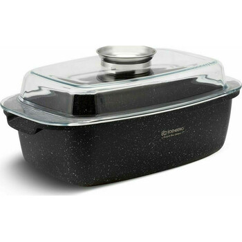 Edenberg Γάστρα Οβάλ από Χυτό Αλουμίνιο με Γυάλινο Καπάκι 32cm 5.5lt EB-8125