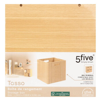 5FIVE Simply smart Κουτί Αποθήκευσης με Χερούλι "Tasso" Ξύλινο 31x31cm 205583