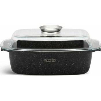 Edenberg Γάστρα Οβάλ από Χυτό Αλουμίνιο με Γυάλινο Καπάκι 32cm 5.5lt EB-8125