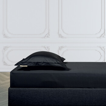 GREENWICH POLO CLUB Μαύρο Υπερδιπλό Σεντόνι με Λάστιχο 222162002259