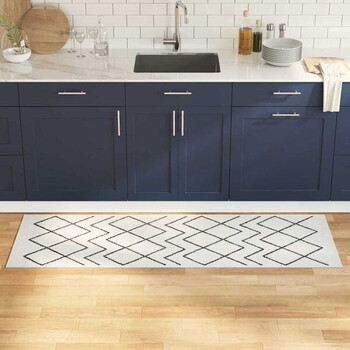 vidaXL Χαλί Κουζίνας Λευκό 180 x 60 cm Βελούδο 42013422