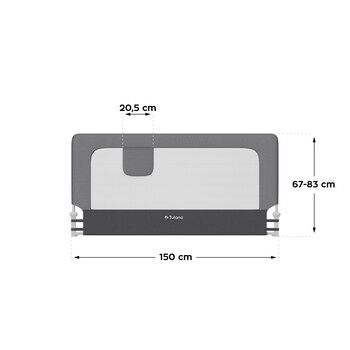 Tulano Προστατευτικό Κιγκλίδωμα Κρεβατιού 150 cm Cover 30 Γκρι 5903796017571