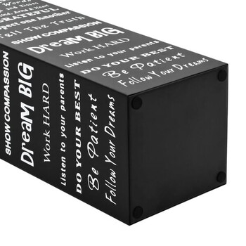 vidaXL Ομπρελοθήκη με Γνωμικά Μαύρη Ατσάλινη 246795