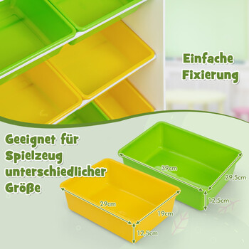 Costway Παιδική Ραφιέρα 4 Επίπεδων με 8 Κουτιά Αποθήκευσης & 2 Ανοιχτά Ράφια TP10250LV