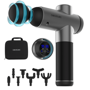 Cecotec Πιστόλι Μασάζ SkinCare Massage Full Recovery με 99 Επίπεδα Έντασης, Οθόνη, Brushless Κινητήρα, 8 Κεφαλές, Θήκη. CEC-116296