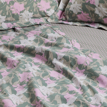 DAS HOME Σετ 4τμχ Σεντόνια 240x260εκ. Υπέρδιπλα 3175 Green, Pink 502109203175