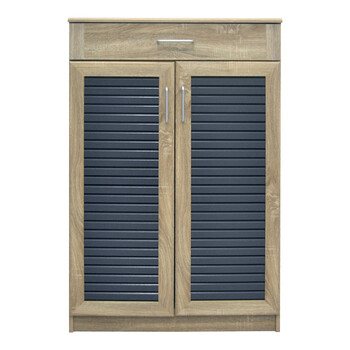 Παπουτσοθήκη-ντουλάπι Sante pakoworld 20 ζεύγων σε sonoma-ανθρακί απόχρωση 80x37x123εκ