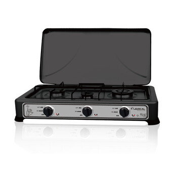 Lexical gas Stove 3 Burners Black lgs-2813-2