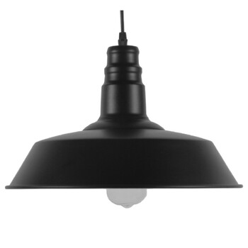 Noir Bell - Κρεμαστό Μονόφωτο E27 Industrial Μέταλλο Μαύρο Καμπάνα - Φ36 x Υ25cm