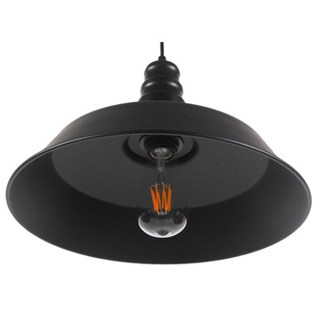 Noir Bell - Κρεμαστό Μονόφωτο E27 Industrial Μέταλλο Μαύρο Καμπάνα - Φ36 x Υ25cm