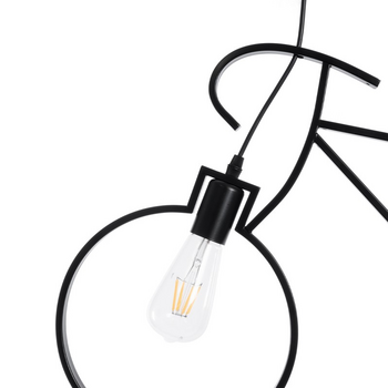 Bike Light - Κρεμαστό Δίφωτο Φωτιστικό E27 Industrial Μέταλλο Μαύρο Μοντέρνο Design - Μ67 x Π3.5 x Υ41cm