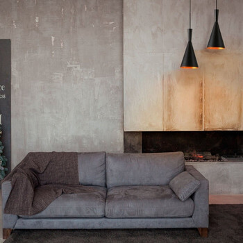 Astra Cone - Κρεμαστό Μονόφωτο E27 Μοντέρνο Μέταλλο Μαύρο Καμπάνα - Μ19 x Π19 x Υ38cm