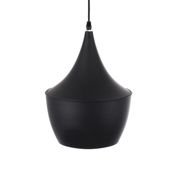 Zeno Black Drop - Κρεμαστό Μονόφωτο E27 Μοντέρνο Μέταλλο Μαύρο Καμπάνα - Μ24 x Π24 x Υ30cm