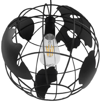 Atlas Sphere - Κρεμαστό E27 Industrial Μέταλλο Μαύρο Πλέγμα - Μ30 x Π30 x Υ30cm