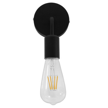 Urban Minimal - Επιτοίχιο Μονόφωτο E27 Μοντέρνο Μέταλλο Μαύρο Minimal - Μ10 x Π7 x Υ16cm