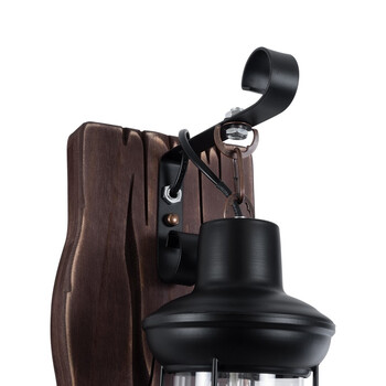 Vintage Lantern - Επιτοίχιο Μονόφωτο E27 Classic Ξύλο - Μέταλλο Καφέ - Μαύρο Φανάρι - Μ15 x Π20 x Υ30cm